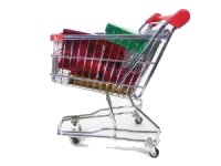 loaded shopping trolley